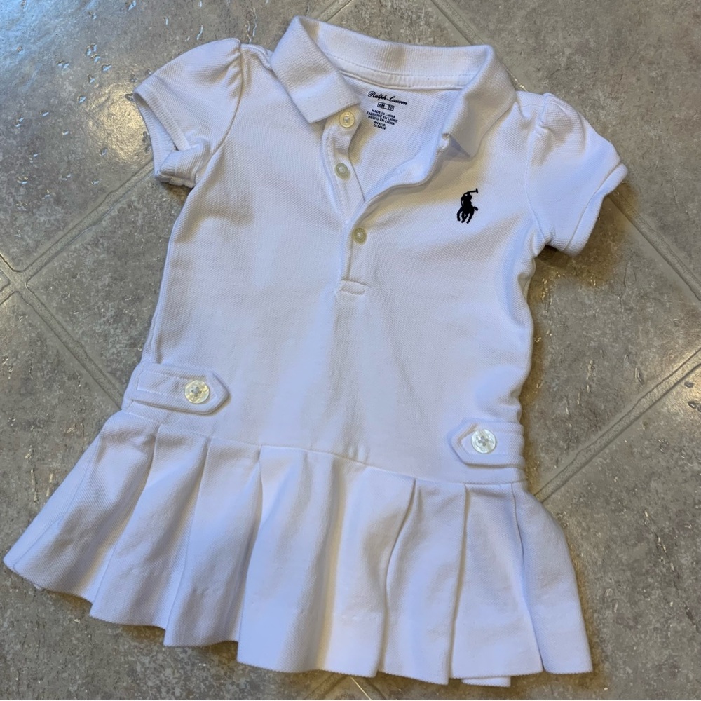 Ralph Lauren Baby Girl White Polo Dress